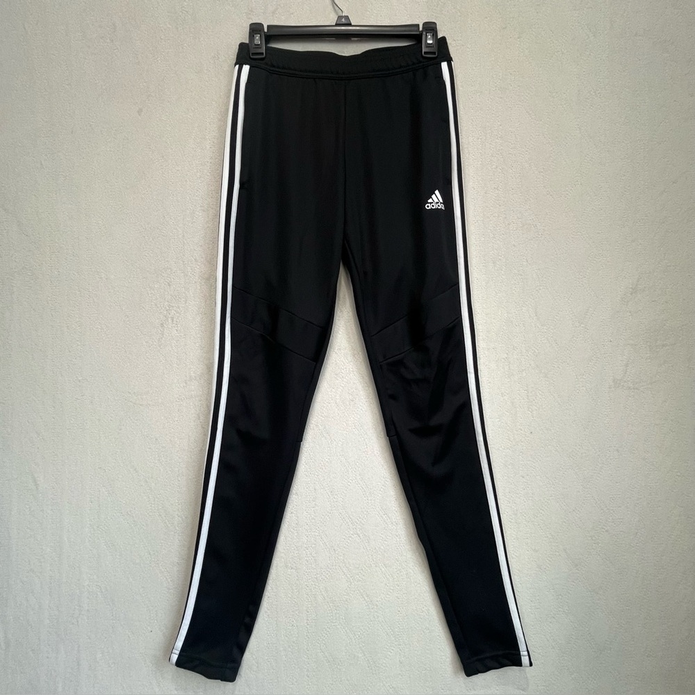Adidas Soccer Sweatpants Sz XS Ankle Zipper Black Side Zipper Pockets Excellent